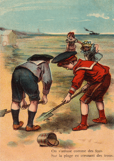 Carte Ancienne Les Enfants Sur La Plage : Envoyer une 